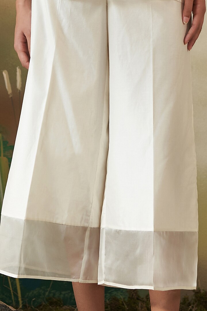 Off-White Silk Organza & Chanderi Co-Ord Set by FEBo6 at Pernia's Pop Up Shop