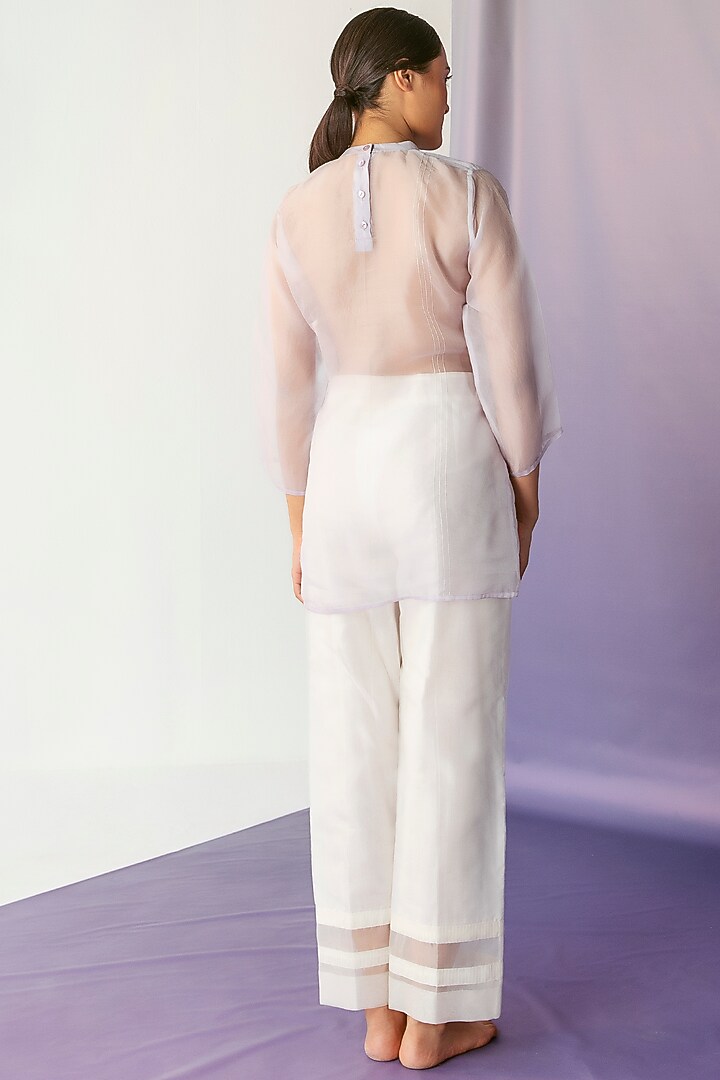 Lilac Floral Thread Embroidered Top by FEBo6 at Pernia's Pop Up Shop