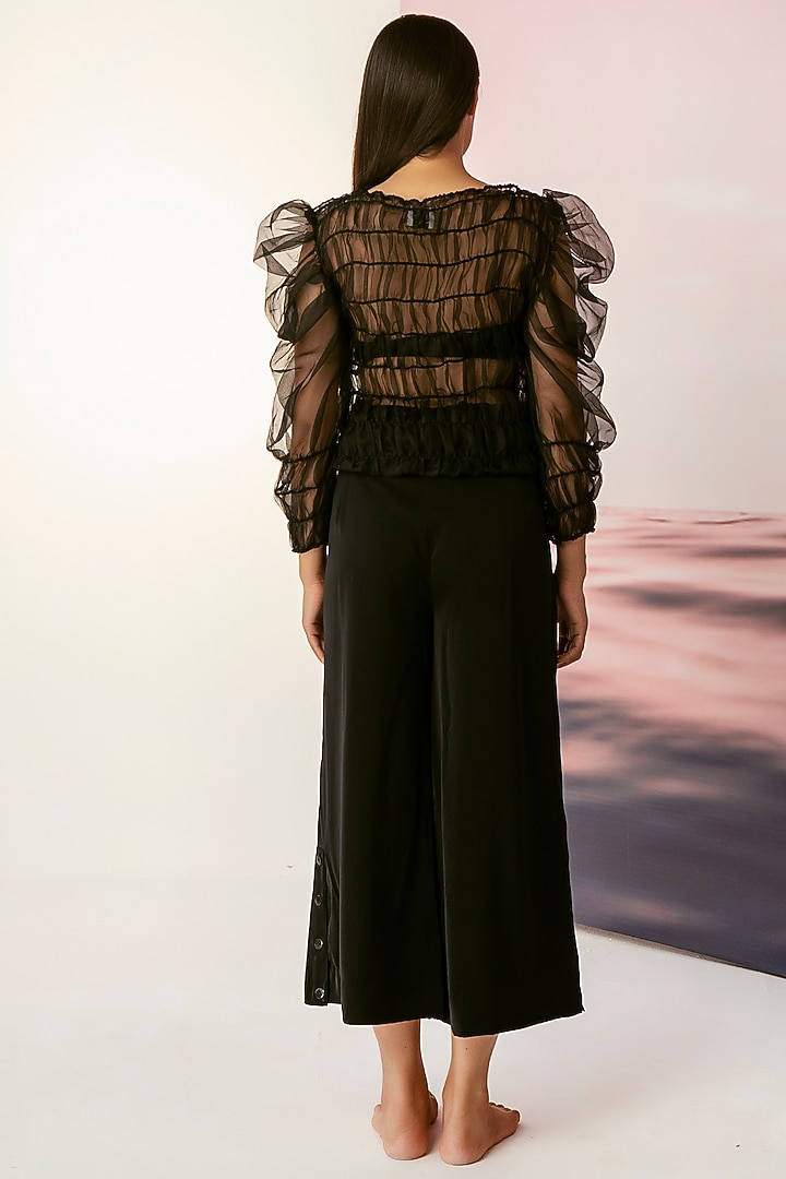 Black Organza Sheer Top by FEBo6 at Pernia's Pop Up Shop
