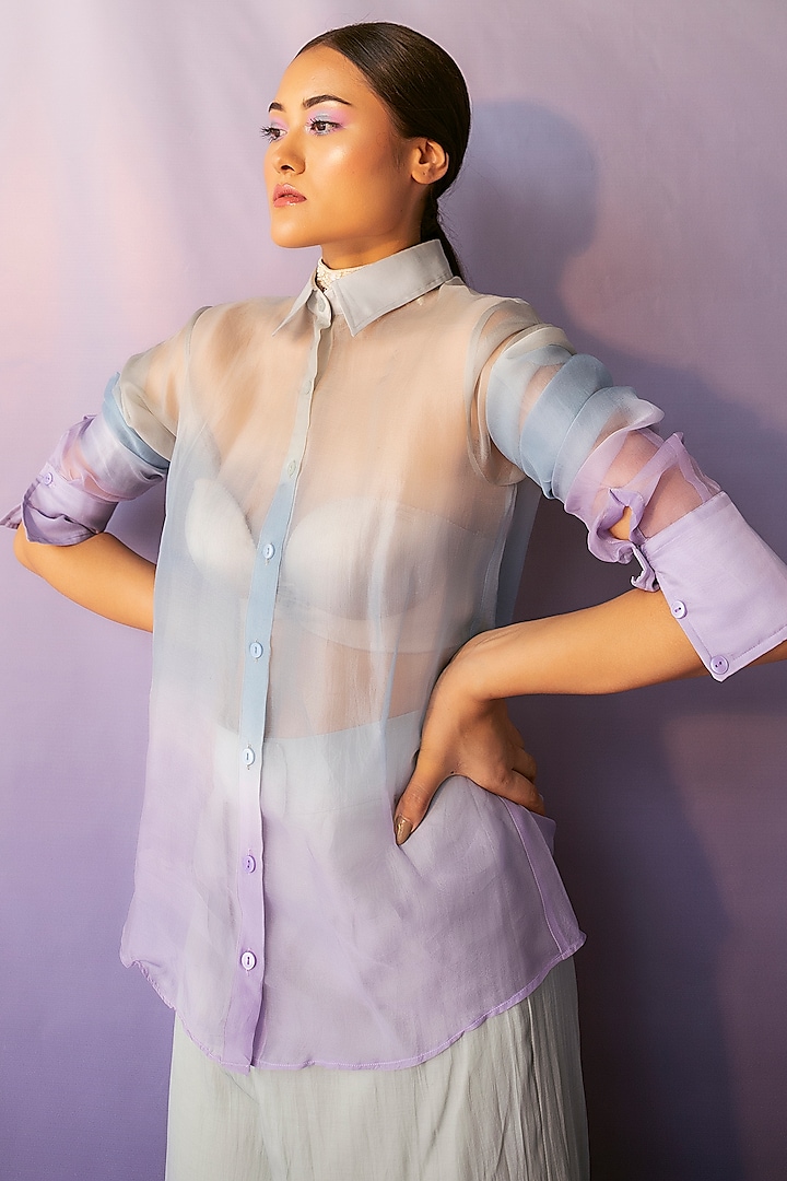 Lilac Ombre Sheer Shirt by FEBo6