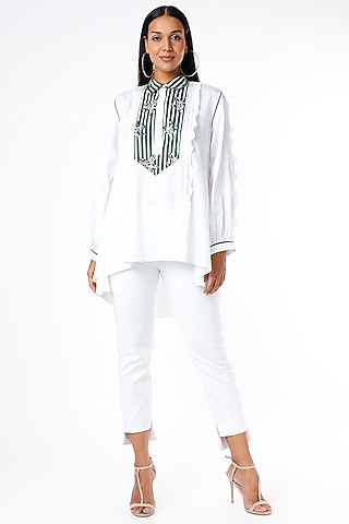 White Octopus Printed Tunic by Felix bendish