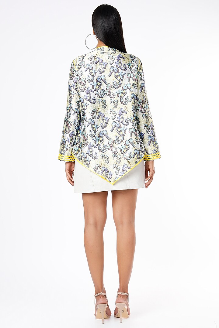 White Seahorse Printed Throw Jacket by Felix bendish at Pernia's Pop Up Shop