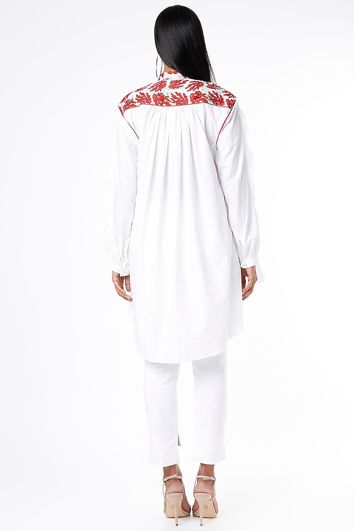 White Coral Printed Tunic by Felix bendish at Pernia's Pop Up Shop