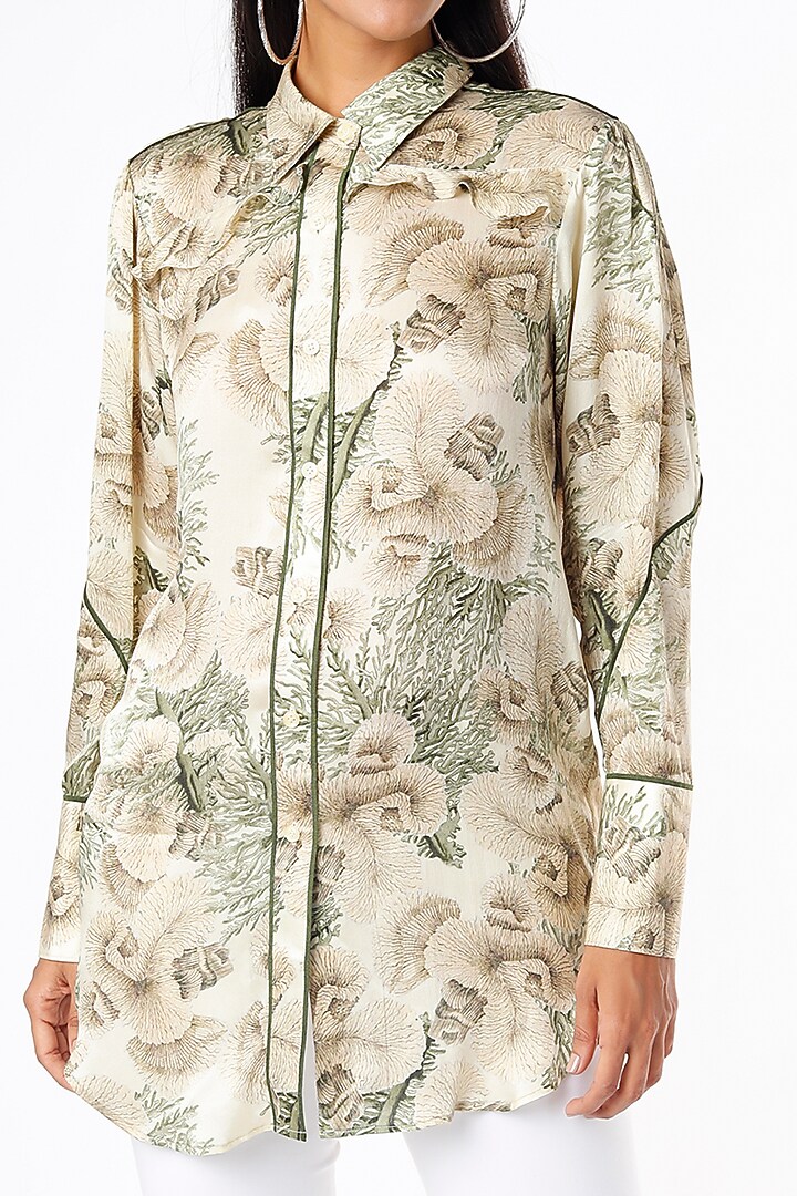 Off-White Printed Tunic by Felix bendish at Pernia's Pop Up Shop
