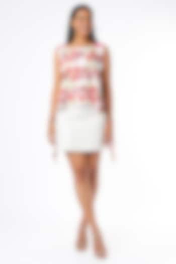 White Floral Printed Tunic by Felix bendish