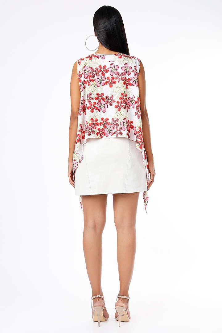White Floral Printed Tunic by Felix bendish at Pernia's Pop Up Shop