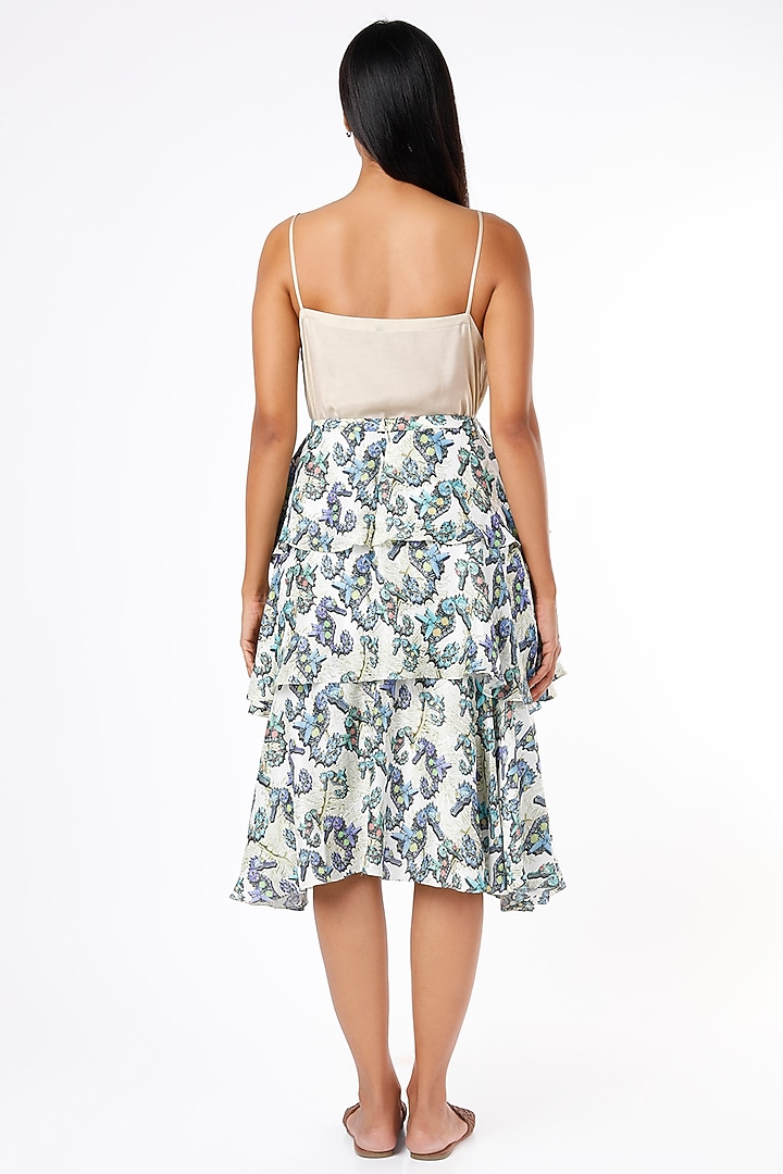 White Seahorse Printed Skirt by Felix bendish at Pernia's Pop Up Shop