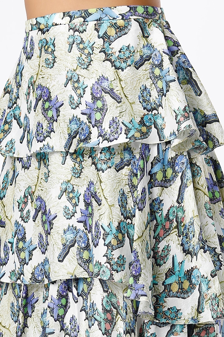White Seahorse Printed Skirt by Felix bendish at Pernia's Pop Up Shop