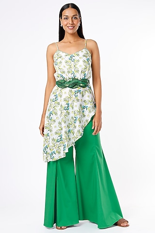 Green Cambric Palazzo Pants by Felix bendish