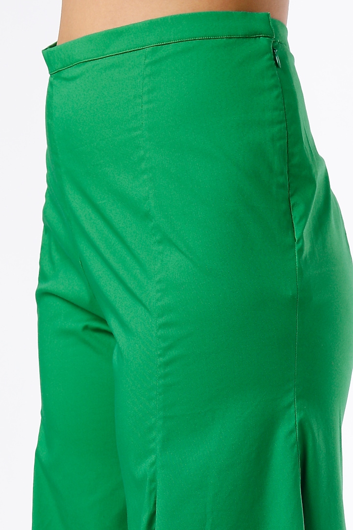 Green Cambric Palazzo Pants by Felix bendish at Pernia's Pop Up Shop