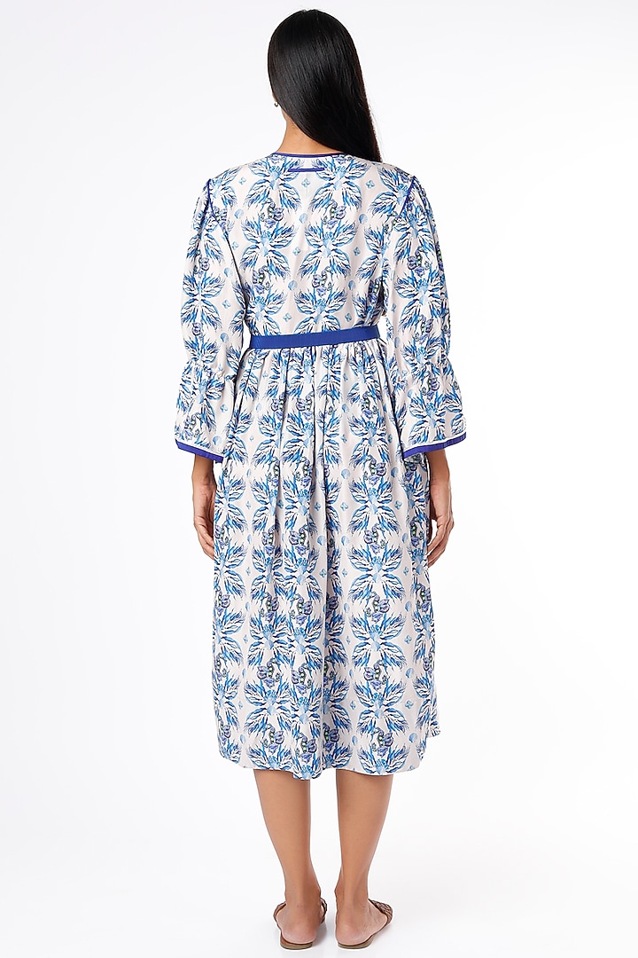 White Chamois Silk Midi Vacation Dress by Felix bendish at Pernia's Pop Up Shop