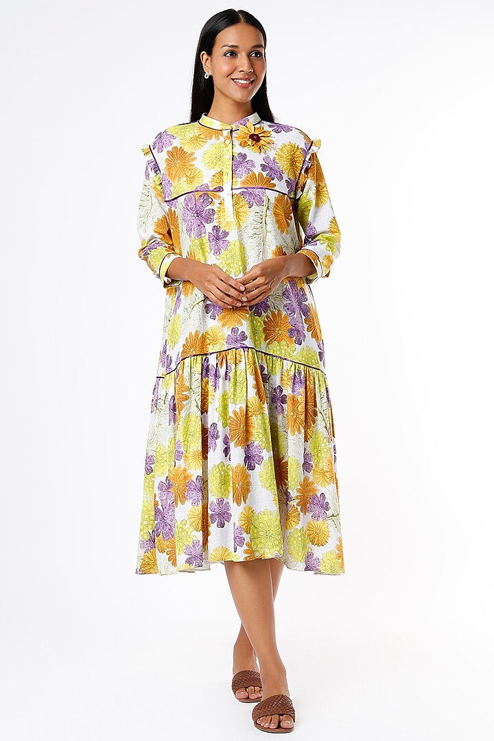 Multi-Colored Floral Printed Dress by Felix bendish
