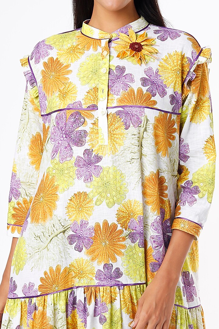 Multi-Colored Floral Printed Summer Dress by Felix bendish at Pernia's Pop Up Shop