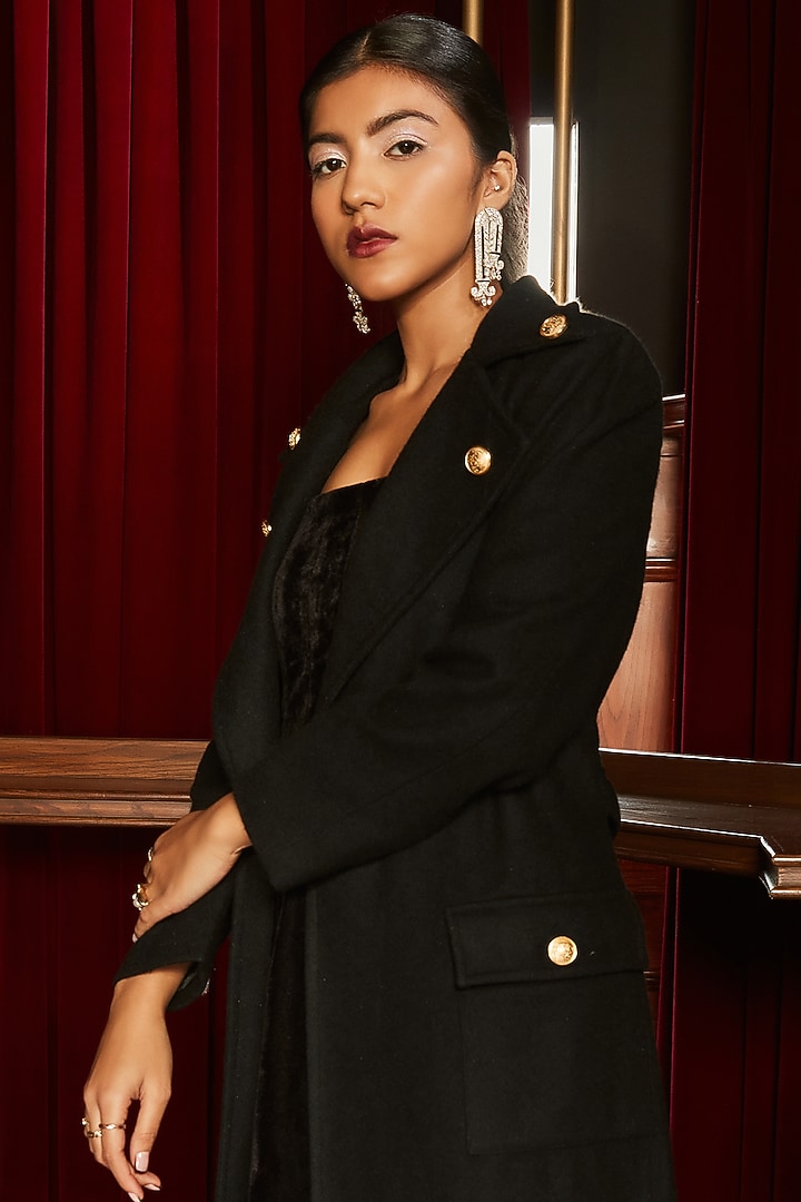 Black Wool Coat by House Of Fett at Pernia's Pop Up Shop
