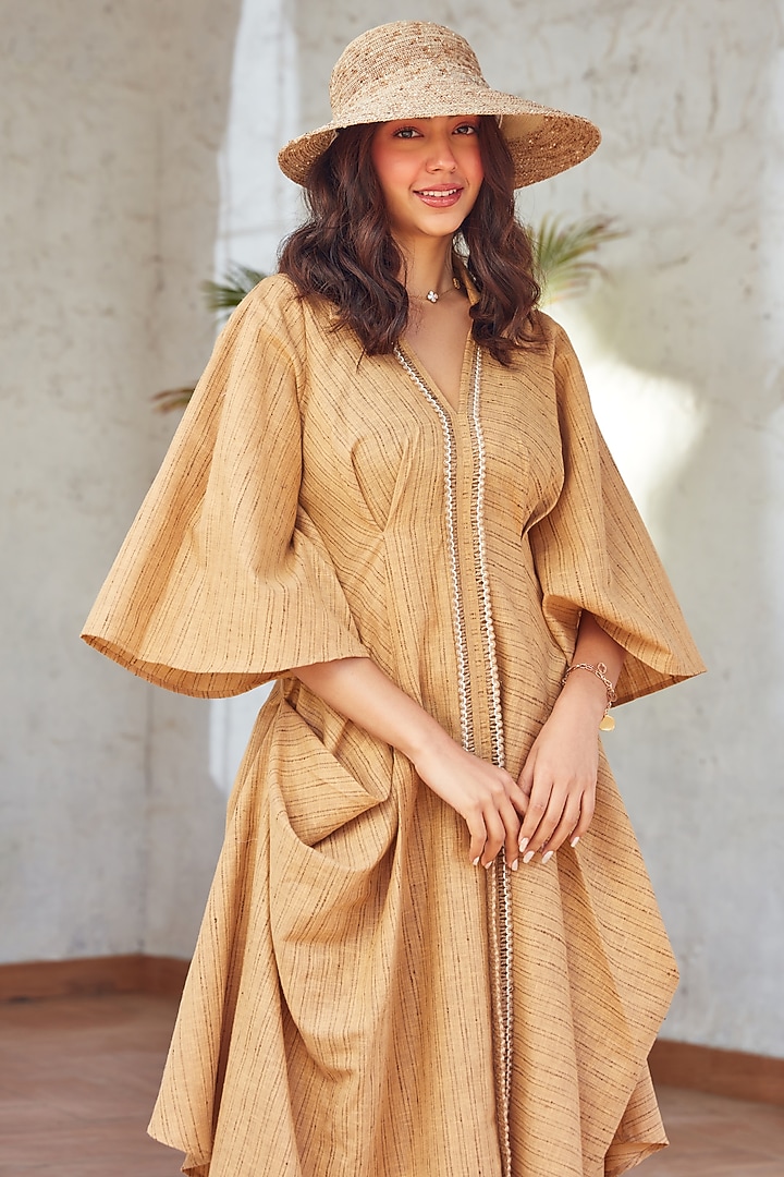 Brownish Beige Cotton Cowl Tunic by House Of Fett at Pernia's Pop Up Shop