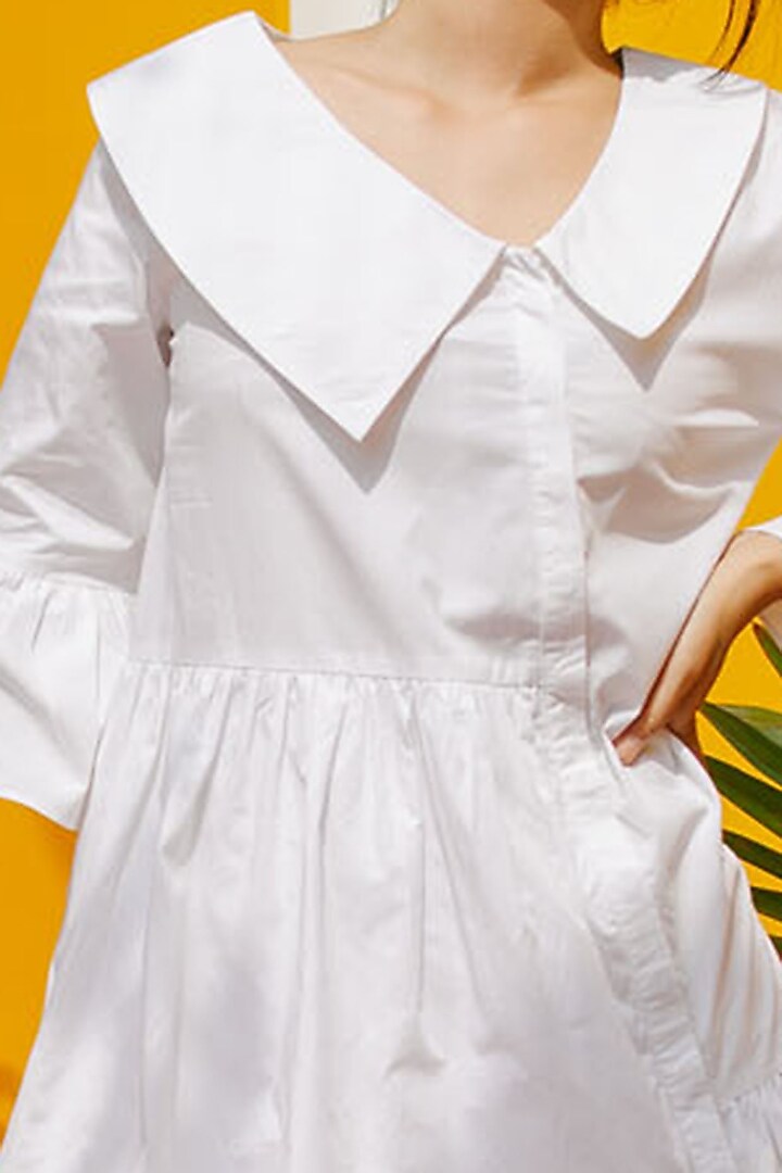 White Cotton Asymmetrical Summer Dress by House Of Fett at Pernia's Pop Up Shop