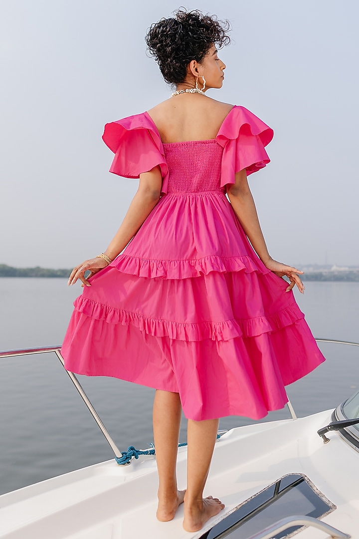 Pink Cotton Knot Summer Dress by House Of Fett at Pernia's Pop Up Shop