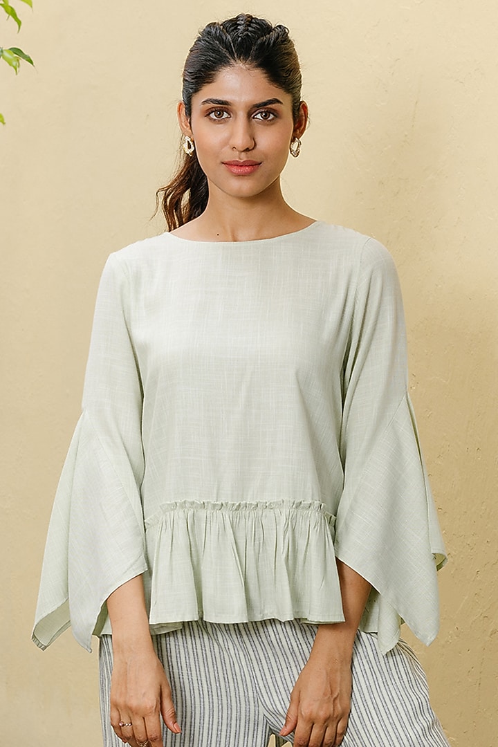 Green Rayon Top by House Of Fett at Pernia's Pop Up Shop
