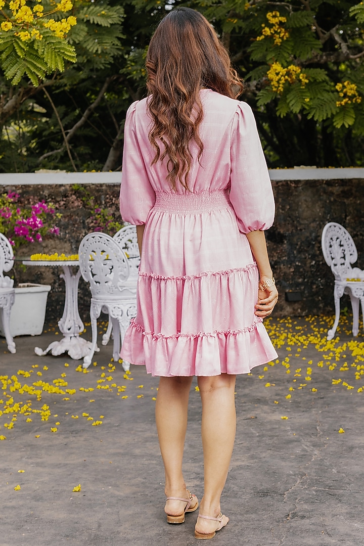 Pink Rayon Midi Summer Dress by House Of Fett at Pernia's Pop Up Shop