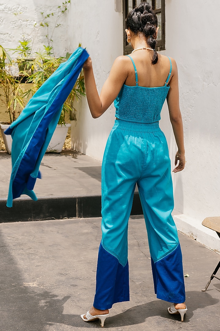 Blue Cotton Jacket Set by House Of Fett at Pernia's Pop Up Shop