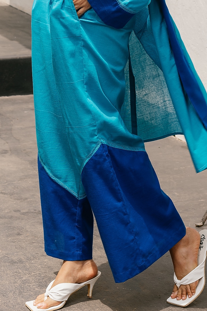 Blue Cotton Jacket Set by House Of Fett at Pernia's Pop Up Shop