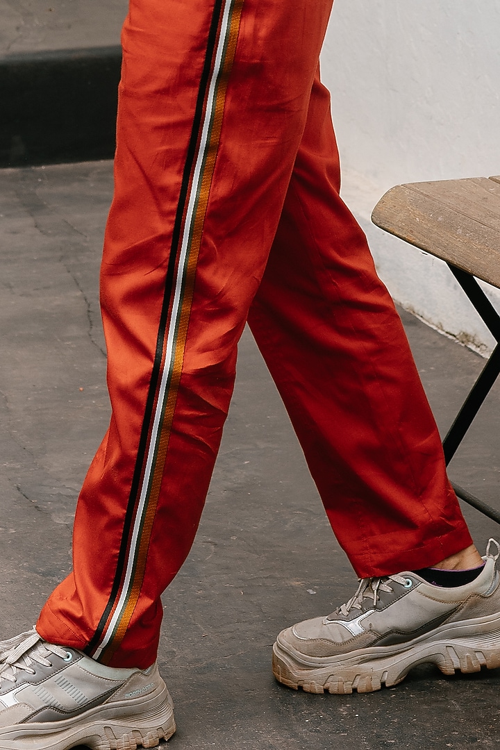 Orange Cotton Pants by House Of Fett at Pernia's Pop Up Shop