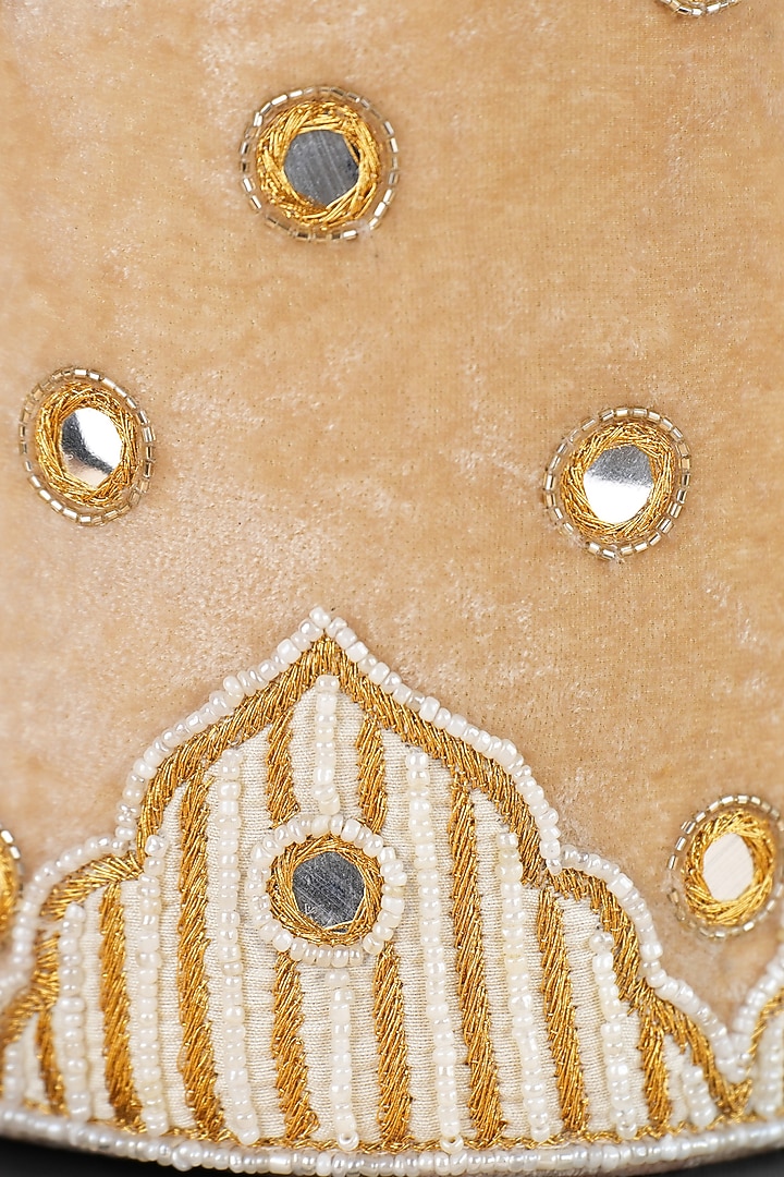Gold Velvet Potli by Feza Bags at Pernia's Pop Up Shop