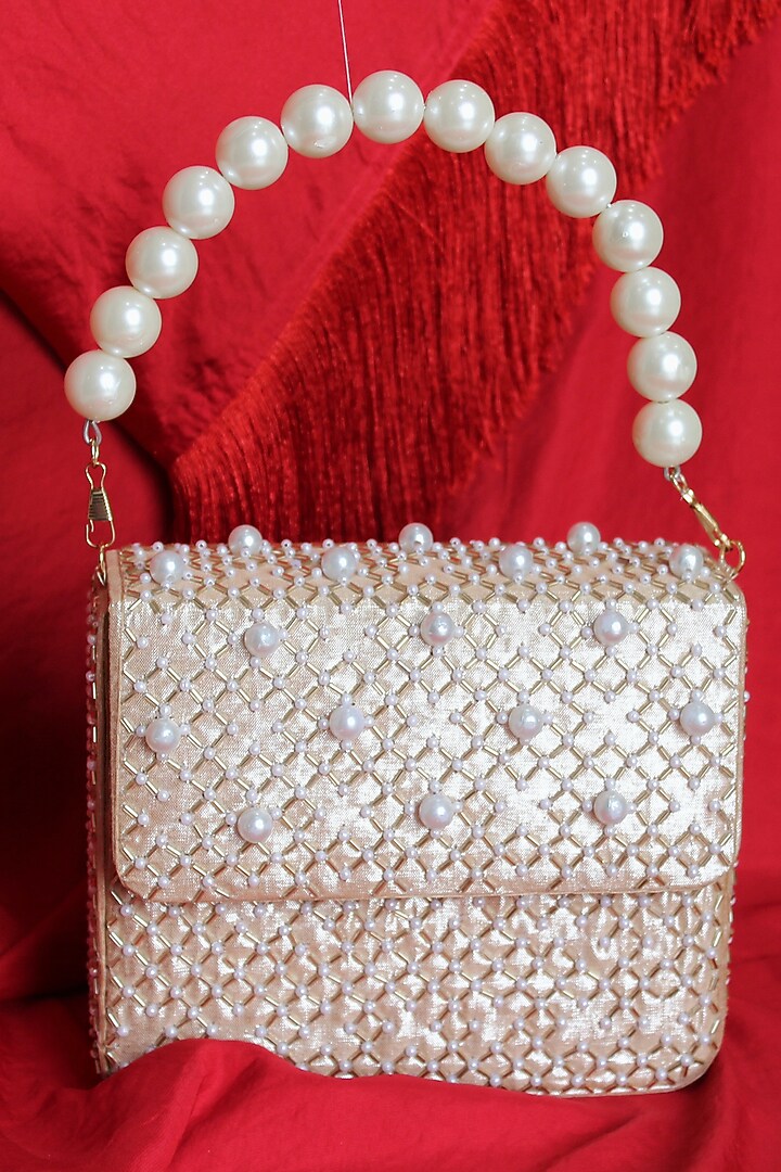 Gold Imported Shimmer Clutch by Feza Bags at Pernia's Pop Up Shop