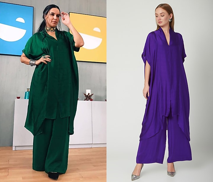 Purple Tunic Dress With Trousers by Stephany at Pernia's Pop Up Shop