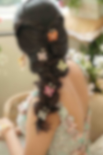 Multi-Colored Pearl & Resin Handcrafted Hairpins (Set Of 5) by FLORISTAA BY MAHEK at Pernia's Pop Up Shop