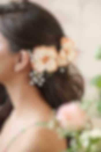 Orange Pearl & Resin Hair Comb by FLORISTAA BY MAHEK at Pernia's Pop Up Shop