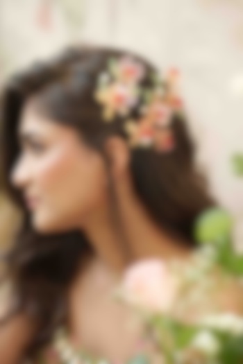 Pink Pearl & Resin Handcrafted Hairpins (Set Of 2) by FLORISTAA BY MAHEK at Pernia's Pop Up Shop