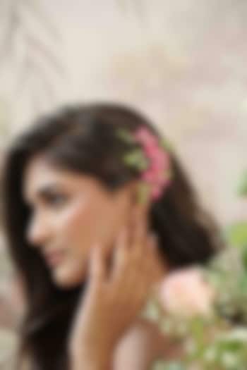 Pink Pearl & Resin Handcrafted Hairpin by FLORISTAA BY MAHEK at Pernia's Pop Up Shop