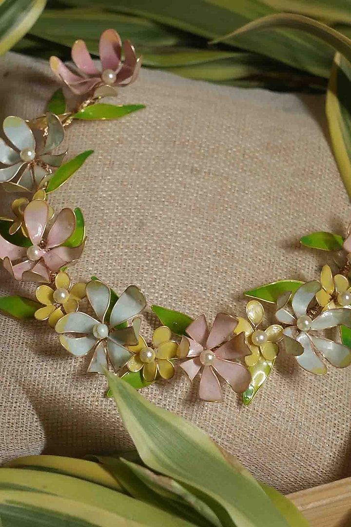 Multi-Colored Pearl & Resin Handcrafted Hair Brooch by FLORISTAA BY MAHEK at Pernia's Pop Up Shop