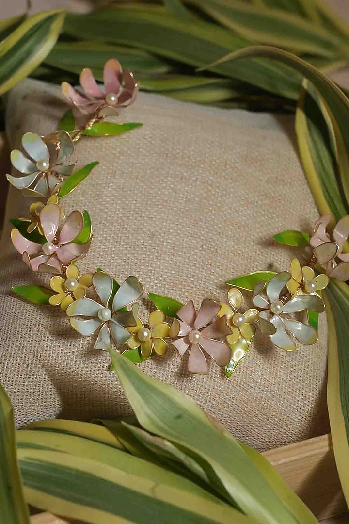 Multi-Colored Pearl & Resin Handcrafted Hair Brooch by FLORISTAA BY MAHEK at Pernia's Pop Up Shop