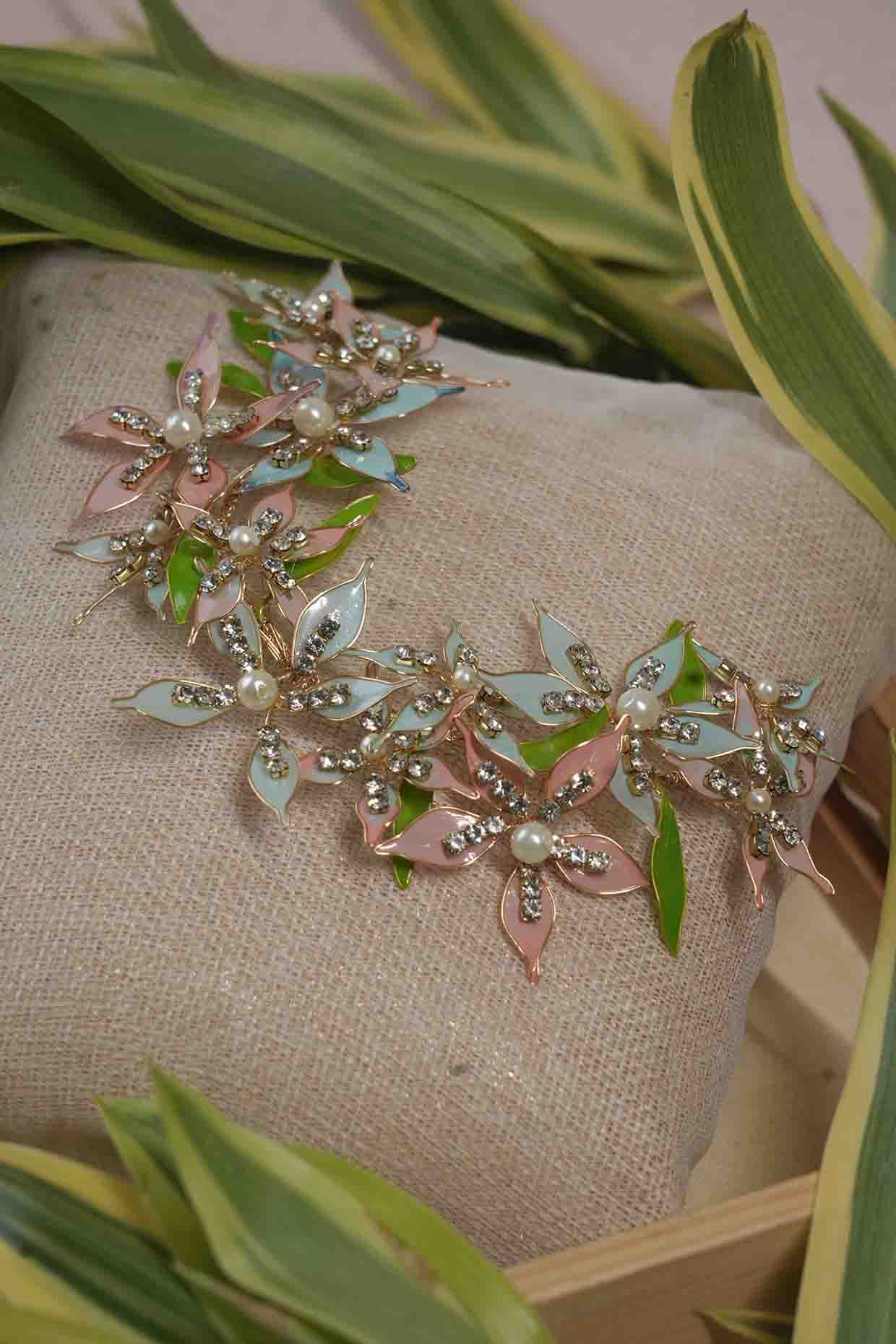 Multi-Colored Pearl & Resin Handcrafted Hair Brooch by FLORISTAA BY MAHEK at Pernia's Pop Up Shop