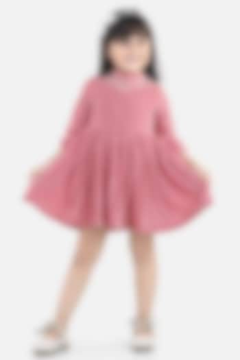 Charm Pink Embellished Dress For Girls by Fairies Forever
