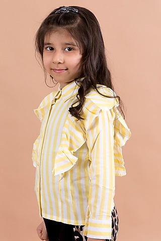 Yellow Cotton Shirt For Girls by Fairies Forever