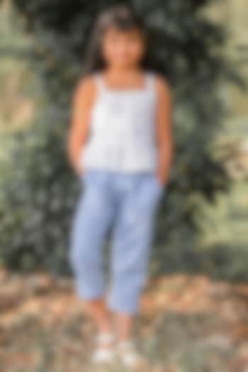 Blue Cotton Pant Set For Girls by Fairies Forever at Pernia's Pop Up Shop