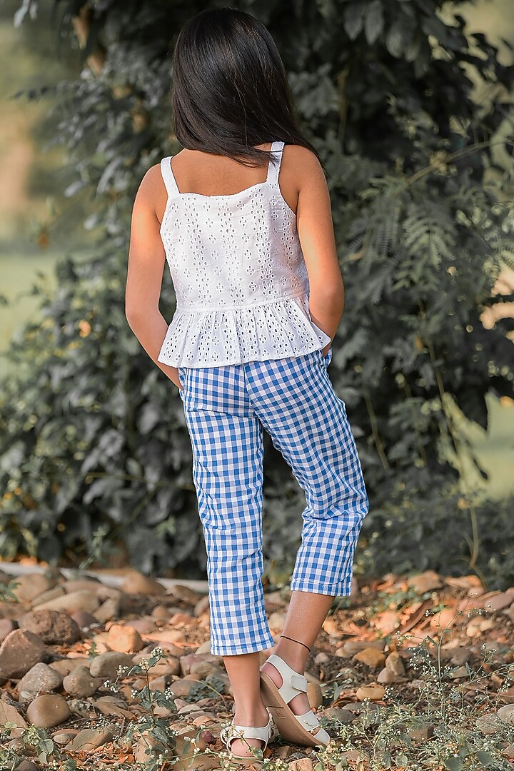 Blue Cotton Pant Set For Girls by Fairies Forever at Pernia's Pop Up Shop