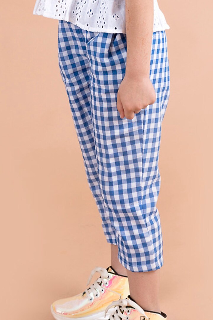Blue Cotton Pant Set For Girls by Fairies Forever at Pernia's Pop Up Shop