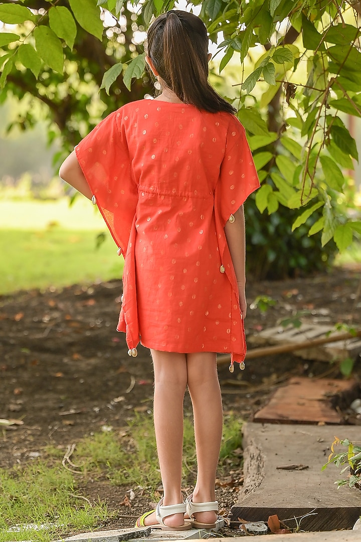 Rust Orange Cotton Kaftan For Girls by Fairies Forever at Pernia's Pop Up Shop