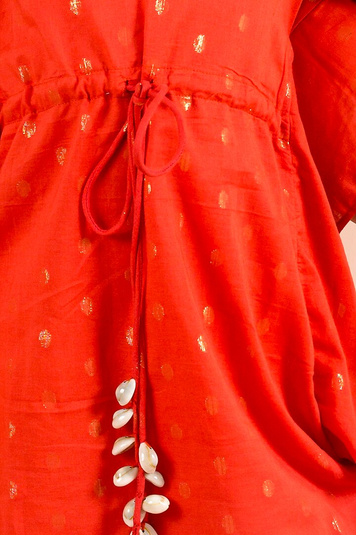 Rust Orange Cotton Kaftan For Girls by Fairies Forever at Pernia's Pop Up Shop