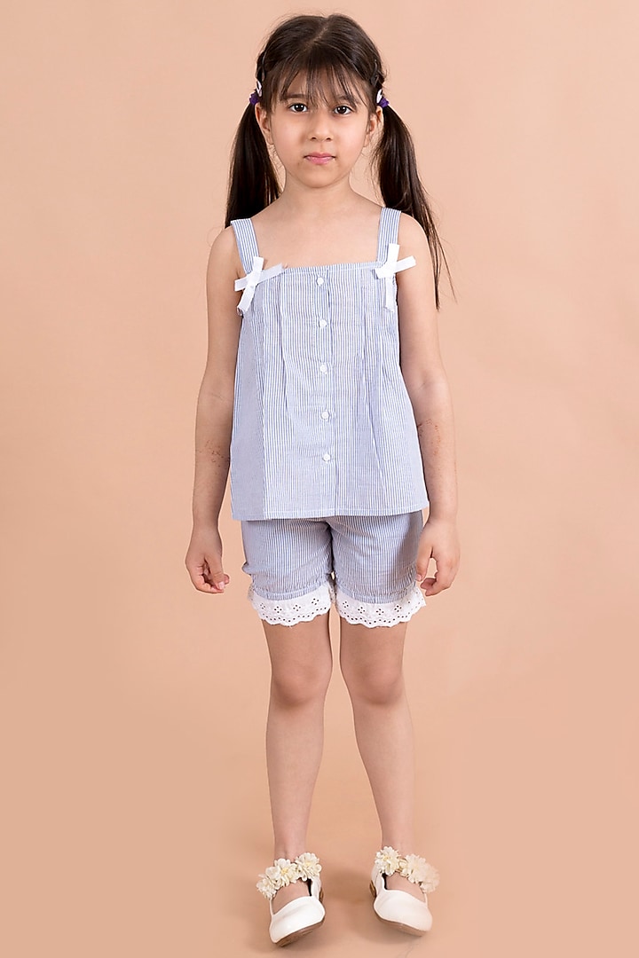 Blue Cotton Nightwear For Girls by Fairies Forever