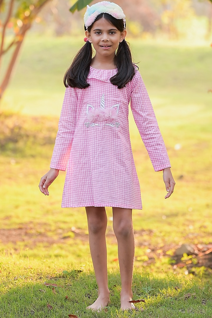 Pink Cotton Dress For Girls by Fairies Forever