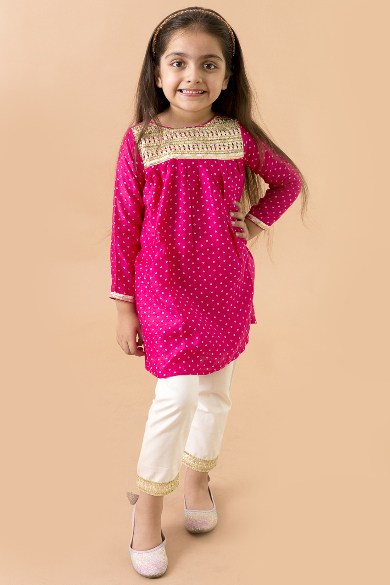Pink Printed Kurta Set