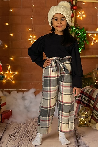 Black Cotton Top For Girls by Fairies Forever