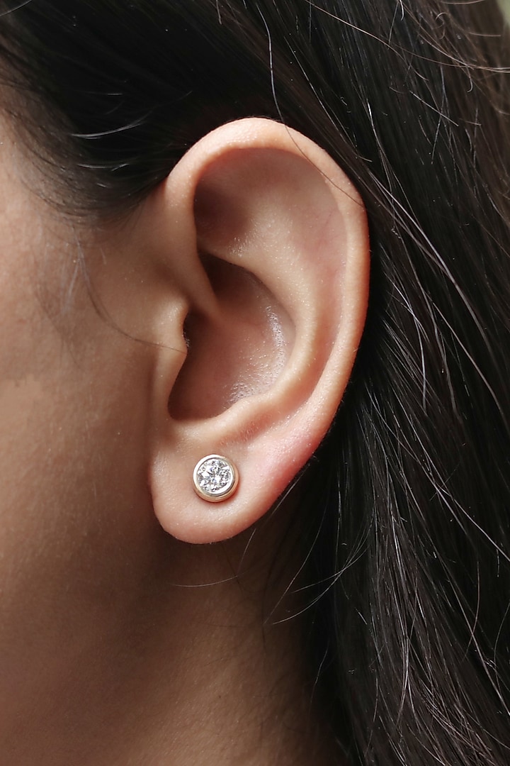 14kt Yellow Gold Lab Grown EF Diamond Stud Earrings by Fiona Diamonds at Pernia's Pop Up Shop