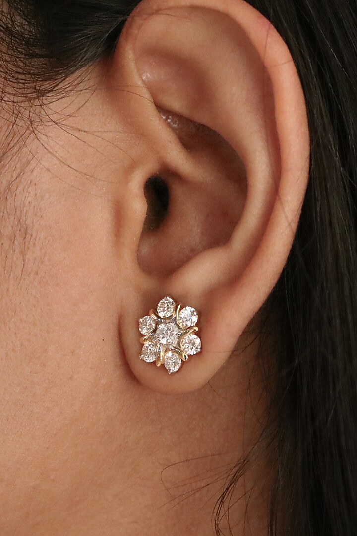 14kt Yellow Gold Lab Grown EF Diamond Stud Earrings by Fiona