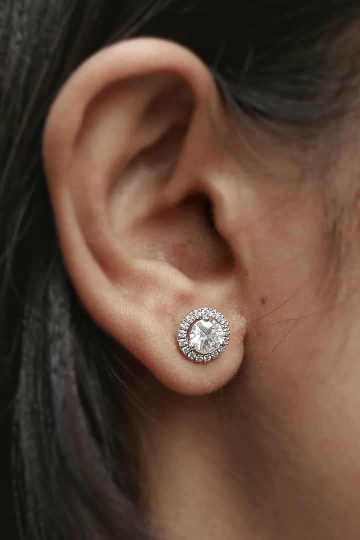 18kt Yellow Gold Lab Grown EF Diamond Stud Earrings by Fiona